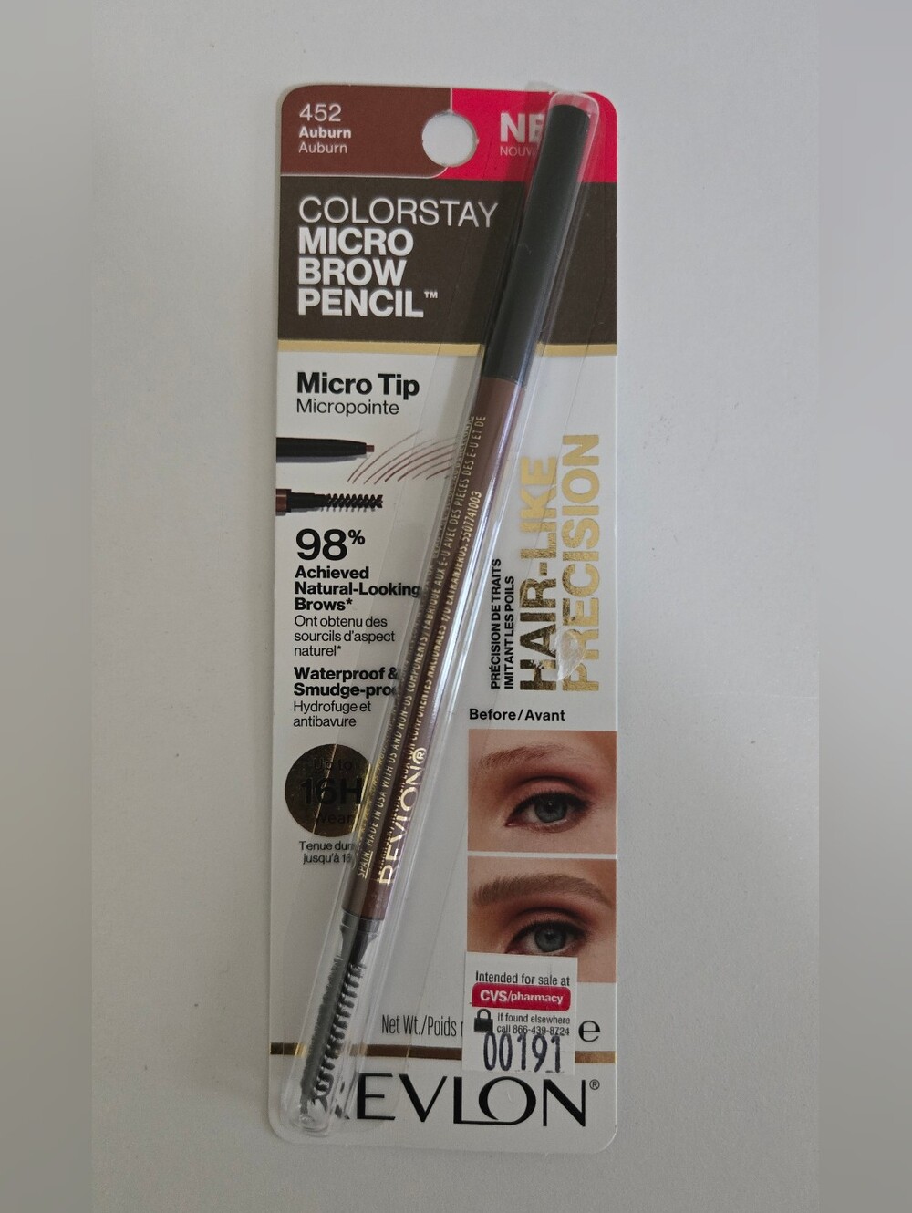 New Revlon ColorStay Micro Brow Pencil + Spoolie — Auburn